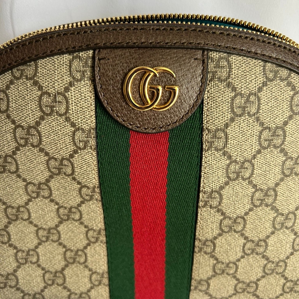 Gucci Beige and Brown GG Canvas with Red and Green Stripe